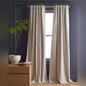 NWOT Quince Cotton Slub Natural Blackout Curtains Set Of 2 Panels! 48"x 96"(E39)